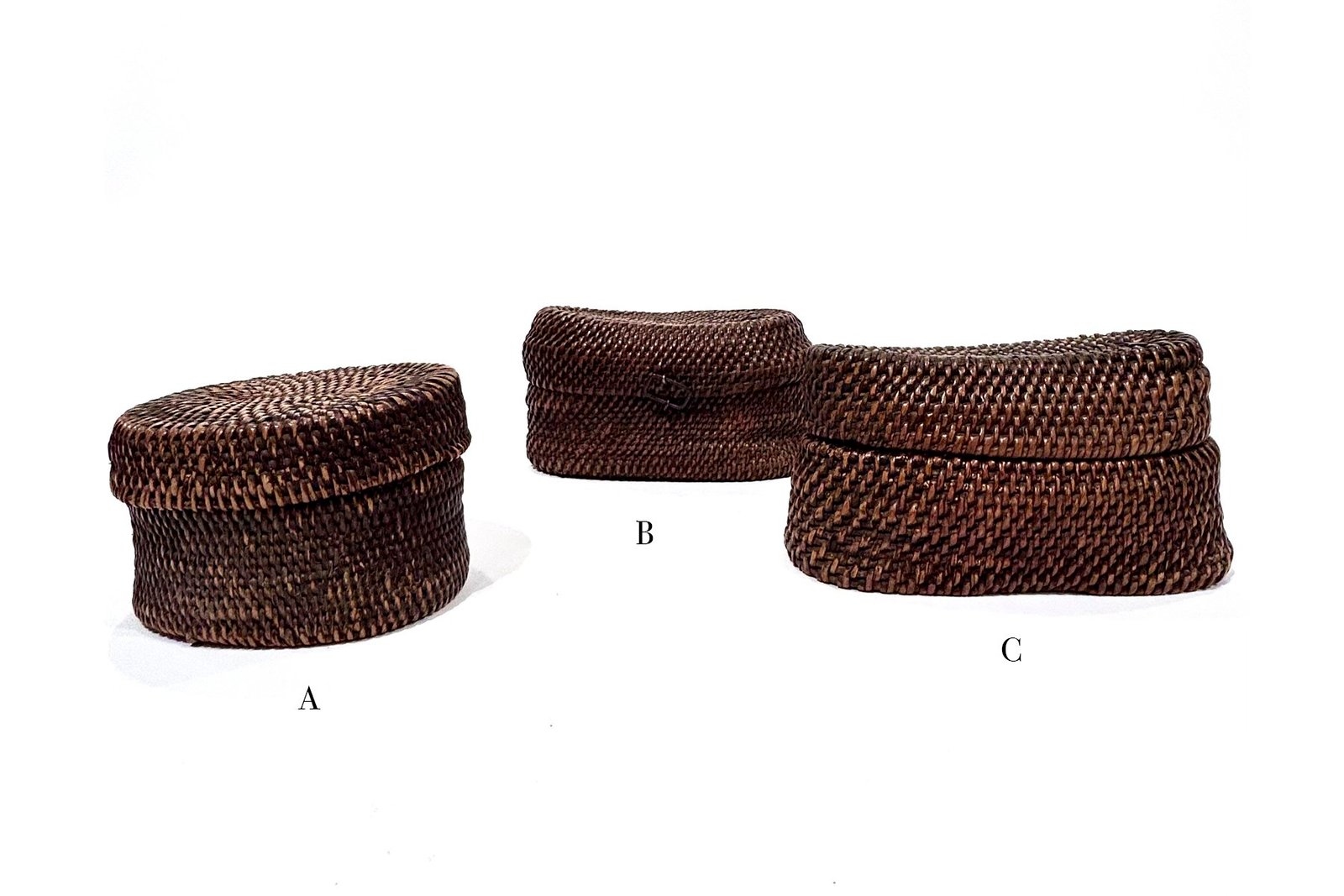 Antique Oval Baskets with Lids
