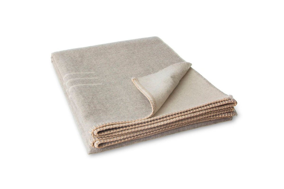 Harvest Moon Reversible Throw, Light Heather & Ivory